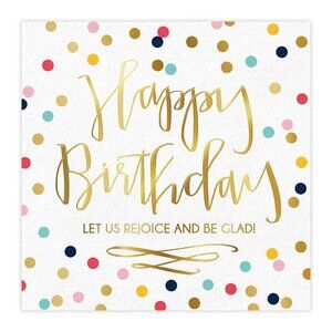 "LET US REJOICE" HAPPY BIRTHDAY PAPER NAPKINS - 20PK (Lot of 2 packs) NIP